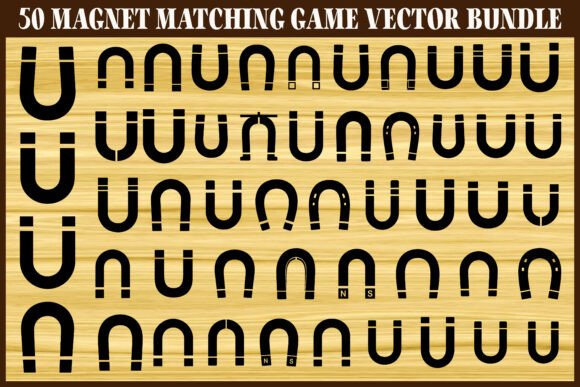 50 Magnet Matching Game Graphics for Crafts