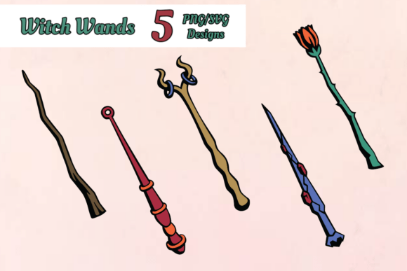 Eclectic Witch Wand Graphics for Crafts