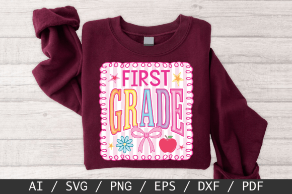 First Grade SVG: Graphics for T-Shirt Designs