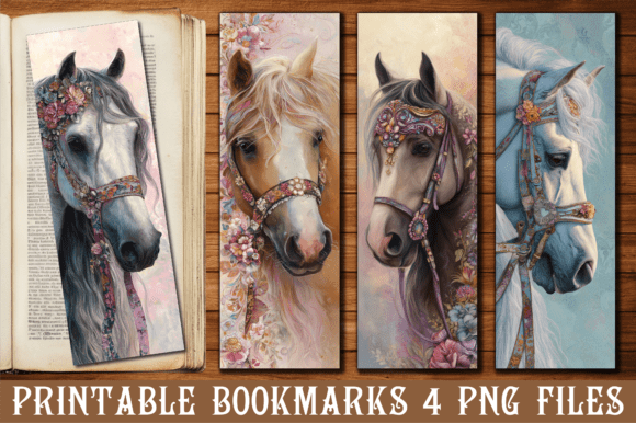 Floral Horse Bookmark: Crafts & Graphics