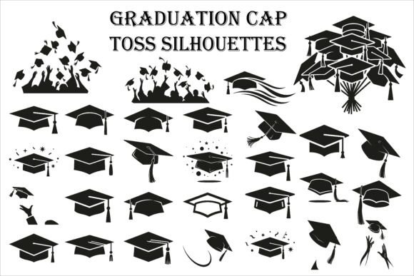 Graduation Cap Silhouette: Graphics for Crafts