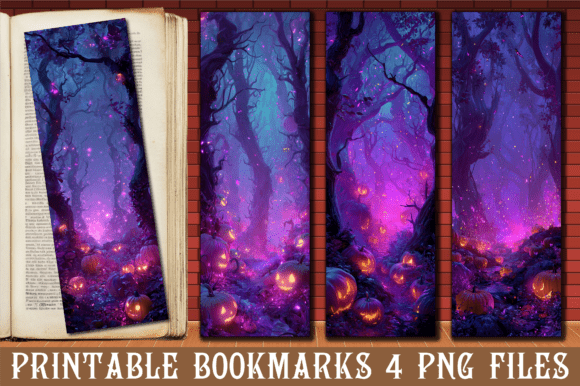 Haunted Forest Pumpkin Path Bookmark Graphics & Crafts