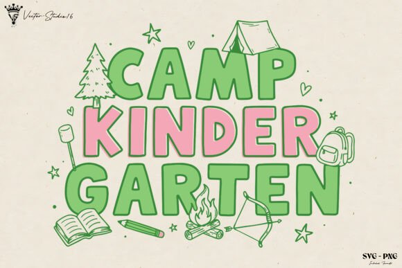 Kindergarten Camping Teacher SVG PNG Graphics and Illustrations