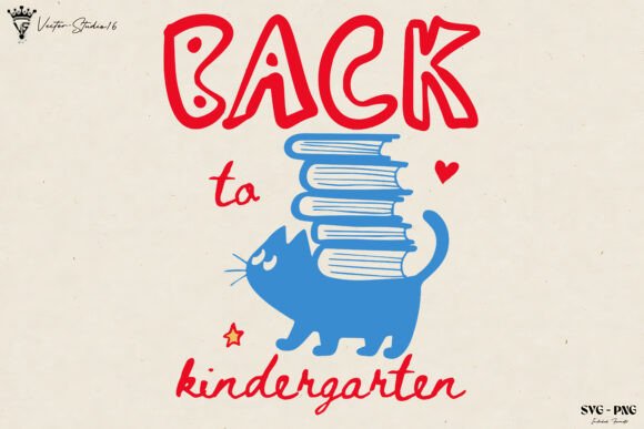 Kindergarten Cat Teacher SVG PNG: Graphics & Illustrations