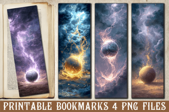 Lightning Volleyball Sports Art Bookmark Review