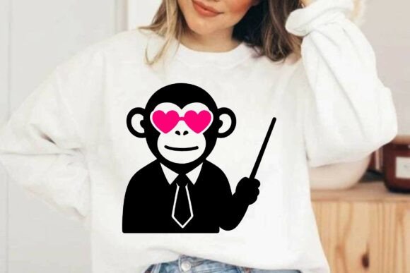 Monkey Teacher SVG PNG Clipart Vector Graphics and Illustrations