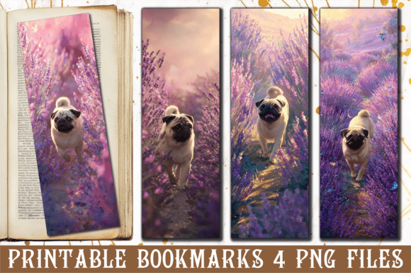 Pug Dog Lavender Graphics for Crafts