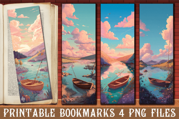 Retro Lake Boat Graphics for Crafts