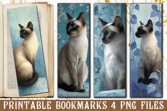 Siamese Cat Blue Aesthetic Art Bookmark Review