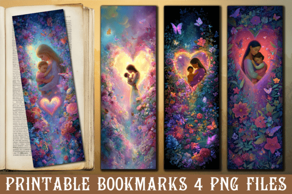 Spiritual Mother Child Heart Bookmark Graphics & Crafts