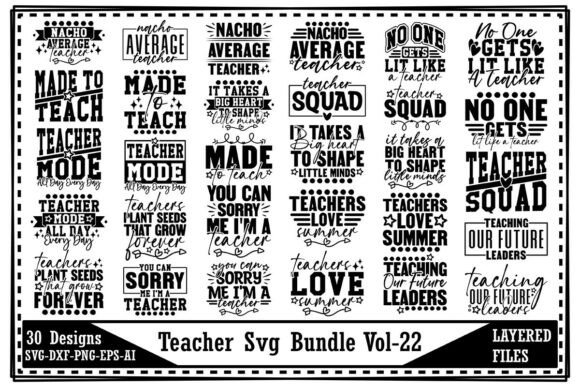 Teacher SVG Bundle Vol-22: Graphics for T-Shirt Designs