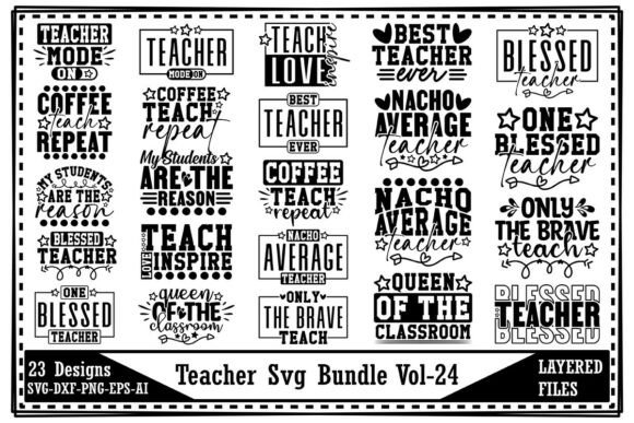 Teacher SVG Bundle Vol-24 Graphics for T-Shirt Designs
